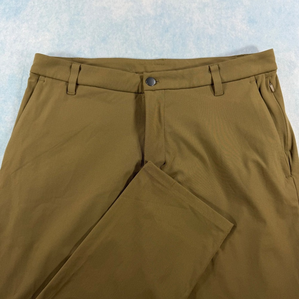Lululemon Commission Pants Mens 35 Brown Excellent Technical Chino Trousers
